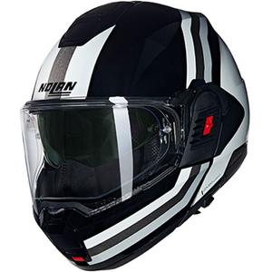 Preklápacia prilba na motorku Nolan N120-1 Lineo N-COM 348 čierno-bielo-strieborná