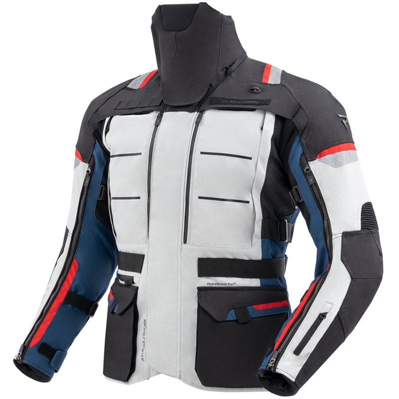 Bunda na motocykel Rebelhorn Cubby V modro-šedo-červená