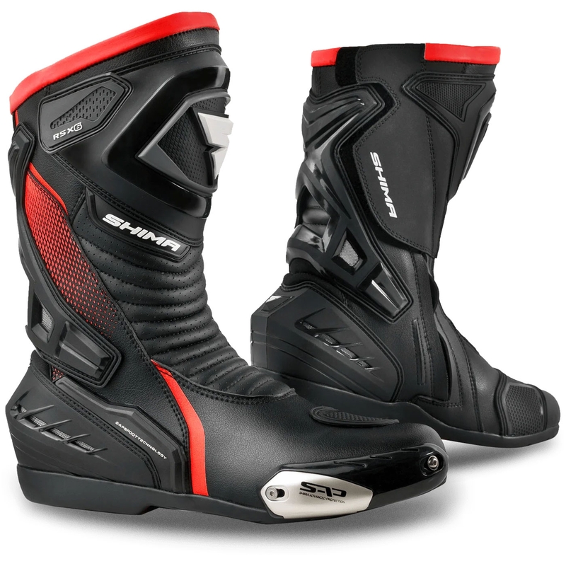 Topánky na motorku Shima RSX-6 čierno-fluo červené