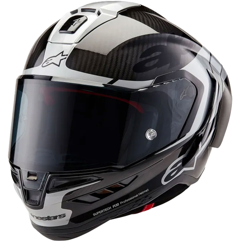 Integrálna helma na motorku Alpinestars Supertech R-10 Element carbon strieborno-čierna