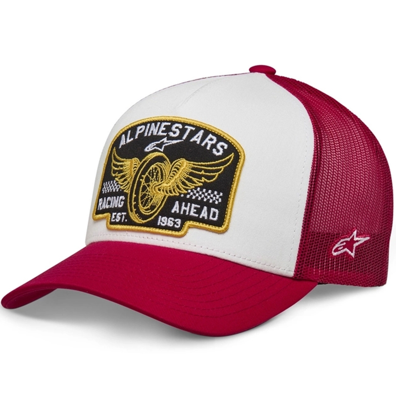 Šiltovka Alpinestars Heritage Patcher bielo-červená