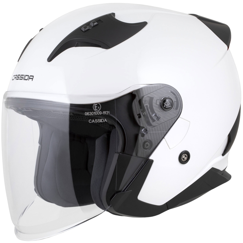 Otvorená helma na motorku Cassida Reflex 2.0 Solid bielo-čierna