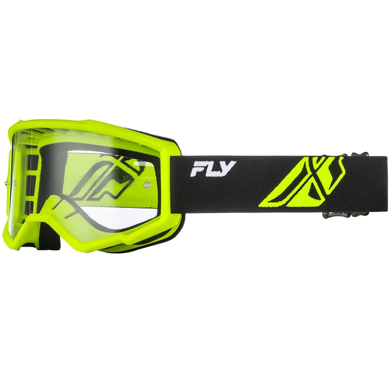 Detské motokrosové okuliare Fly Racing Focus čierno-fluo zelené s čírym plexi