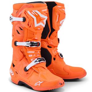 Topánky na motorku Alpinestars Tech 10 Supervented fluo oranžovo-čierno-biele