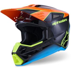 Motokrosová prilba Alpinestars S-M3 Fray čierno-fluo oranžovo-fluo žlto-tyrkysová