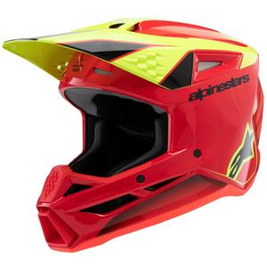 Motokrosová prilba Alpinestars S-M3 Fray červeno-fluo žlto-čierna