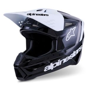 Motokrosová prilba Alpinestars S-M3 Radium čierno-bielo-šedá
