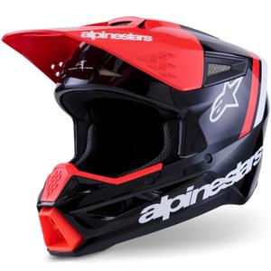 Motokrosová prilba Alpinestars S-M3 Radium čierno-fluo červeno-biela