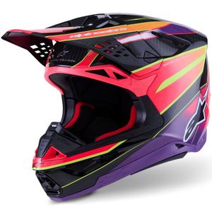 Motokrosová prilba Alpinestars Supertech S-M10 Era ružovo-fialovo-fluo žltá
