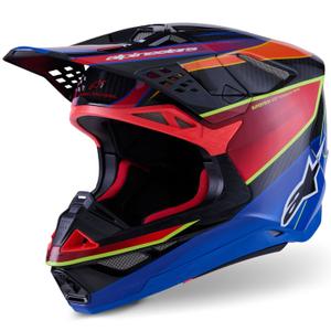 Motokrosová prilba Alpinestars Supertech S-M10 Era modro-červeno-fluo žltá