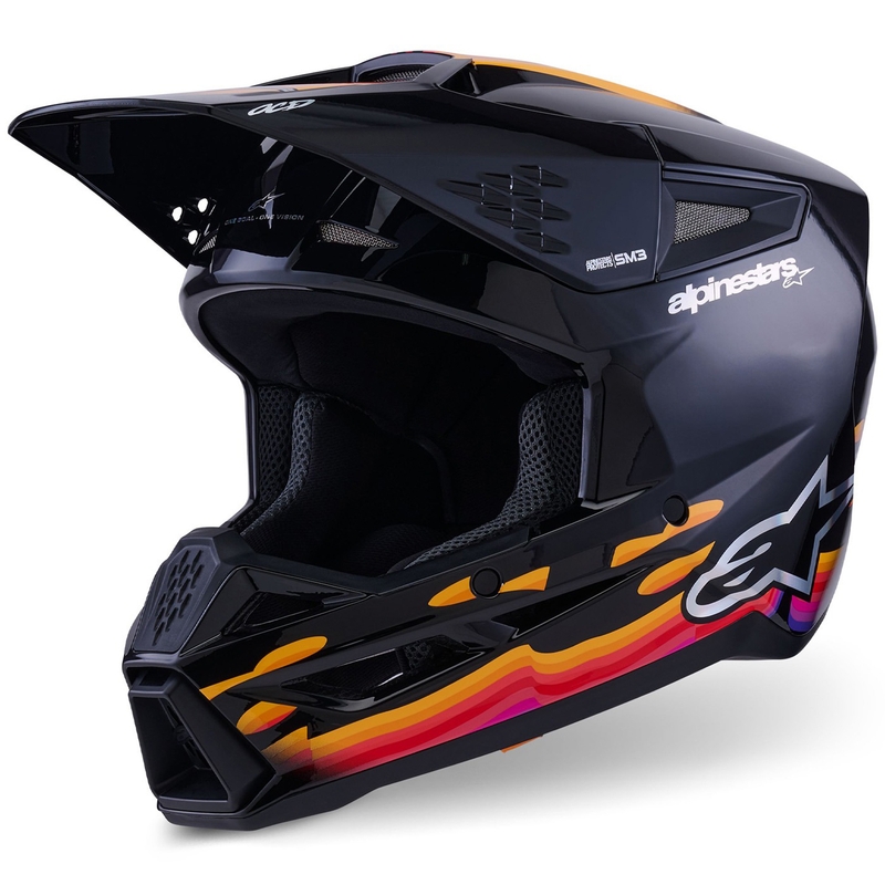 Motokrosová prilba Alpinestars S-M3 Force čierno-žlto-červeno-biela