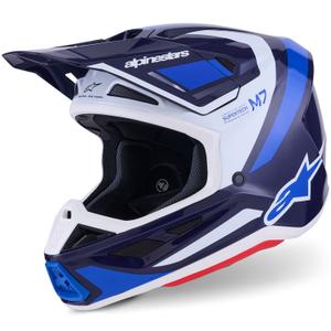 Motokrosová prilba Alpinestars SM7 Rise modro-biela