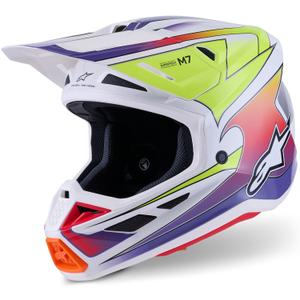 Motokrosová prilba Alpinestars SM7 Fuse bielo-fluo žlto-fialová