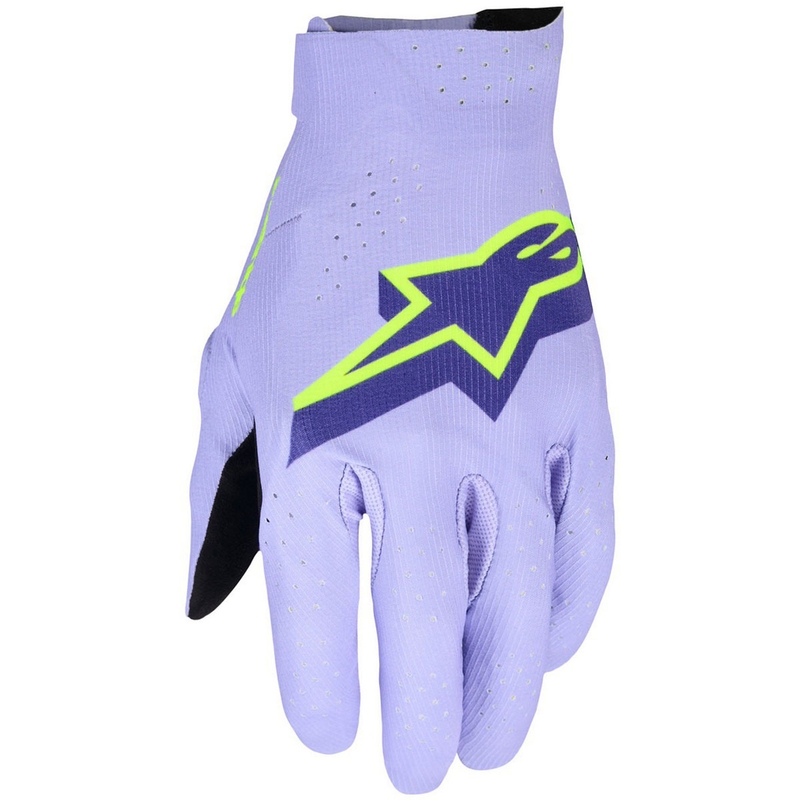 Motokrosové rukavice Alpinestars Supertech MX levanduľovo-fialovo-žlté