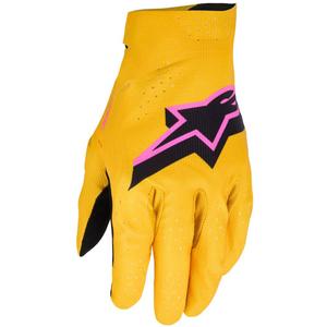 Motokrosové rukavice Alpinestars Supertech MX zlato-čierno-fluo ružové