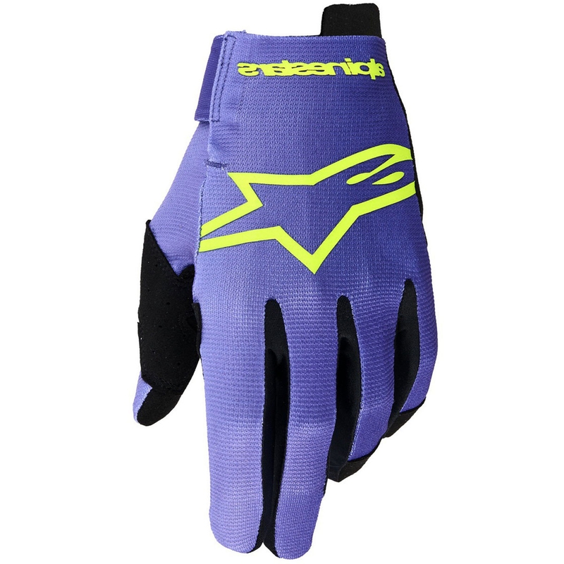 Motokrosové rukavice Alpinestars Radar fialovo-fluo žlté