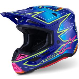 Motokrosová prilba Alpinestars SM7 Cast modro-ružovo-fluo žltá