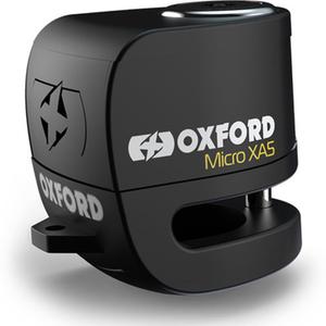 Zámok kotúčovej brzdy Oxford Micro XA5 s integrovaným alarmom čierny