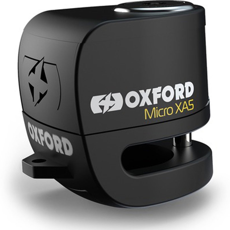 Zámok kotúčovej brzdy Oxford Micro XA5 s integrovaným alarmom čierny