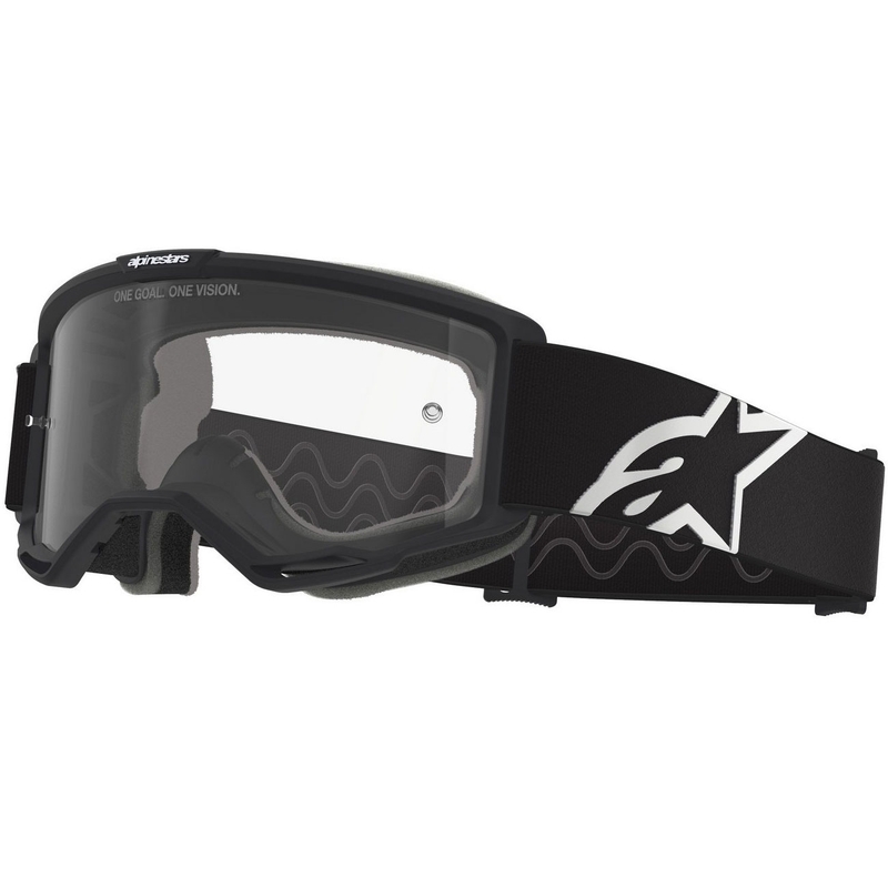 Motokrosové okuliare Alpinestars Vision OTG čierno-biele s čírym zorníkom
