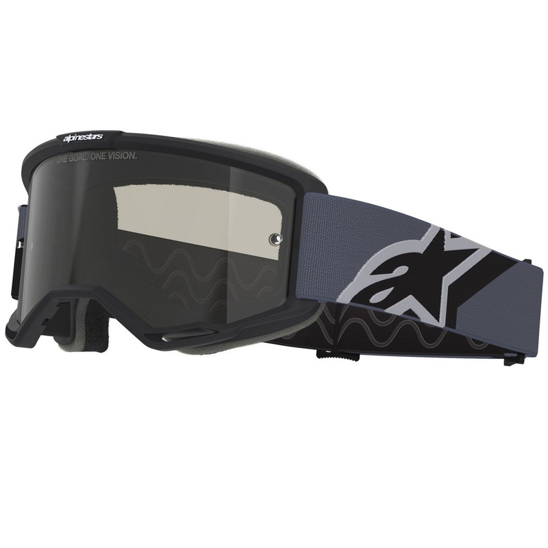 Motokrosové okuliare Alpinestars Vision Sand čierno-šedé s tmavo dymovým zorníkom