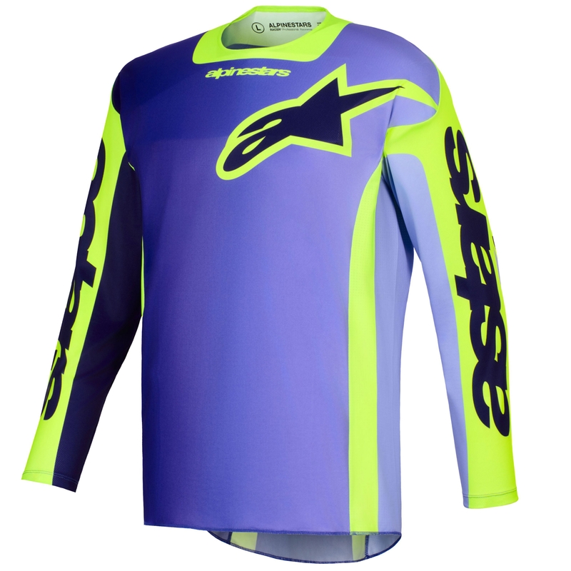 Motokrosový dres Alpinestars Racer Portl fialovo-fluo žltý