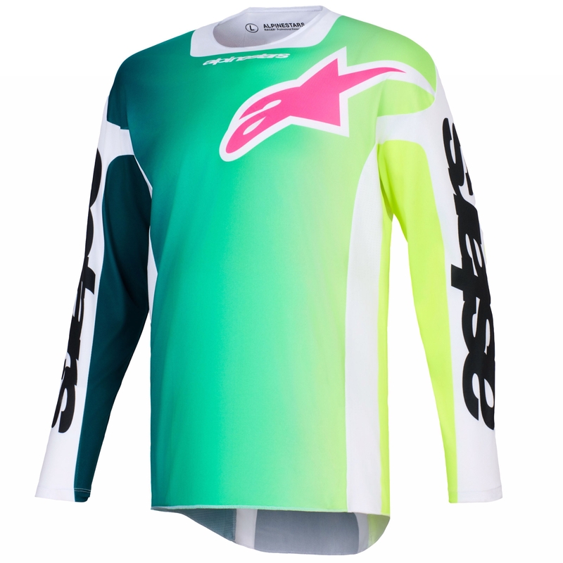 Motokrosový dres Alpinestars Racer Portl zeleno-bielo-čierny