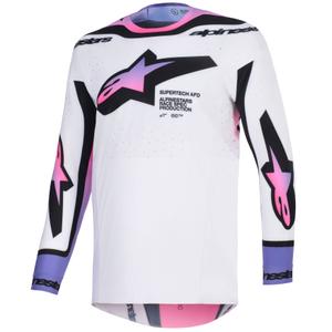 Motokrosový dres Alpinestars Supertech Pro AFD Vista bielo-fialovo-čierny