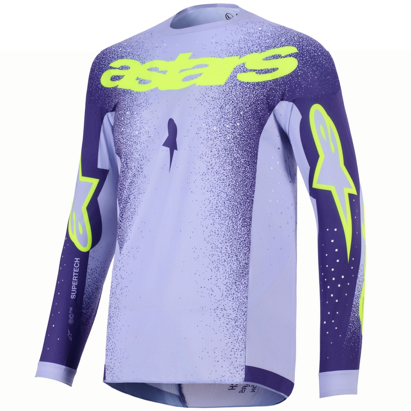 Motokrosový dres Alpinestars Supertech Scenz fialovo-fluo žltý