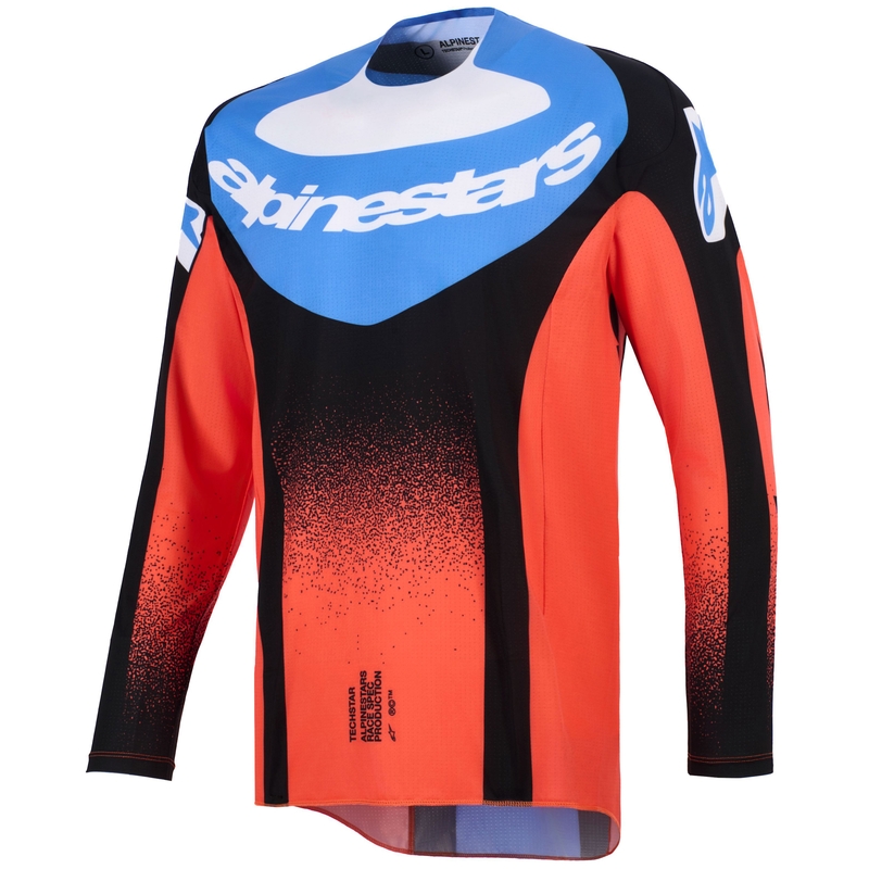 Motokrosový dres Alpinestars Techstar Knif oranžovo-čierno-modrý