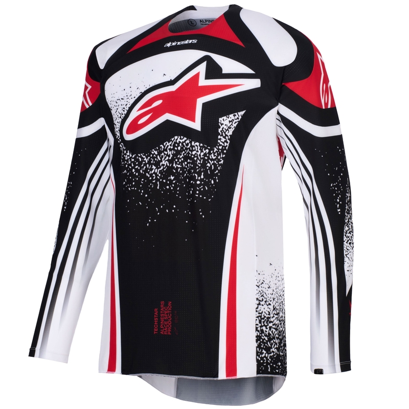 Motokrosový dres Alpinestars Techstar Nomur čierno-bielo-červený