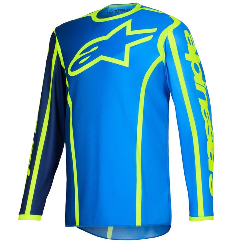 Motokrosový dres Alpinestars Fluid Apex modro-fluo žltý