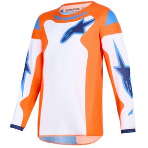Detský motokrosový dres Alpinestars Fluid Grid oranžovo-modro-biely