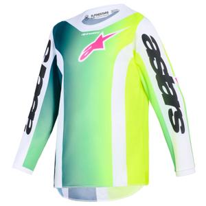 Detský motokrosový dres Alpinestars Fluid Portl zeleno-bielo-čierny