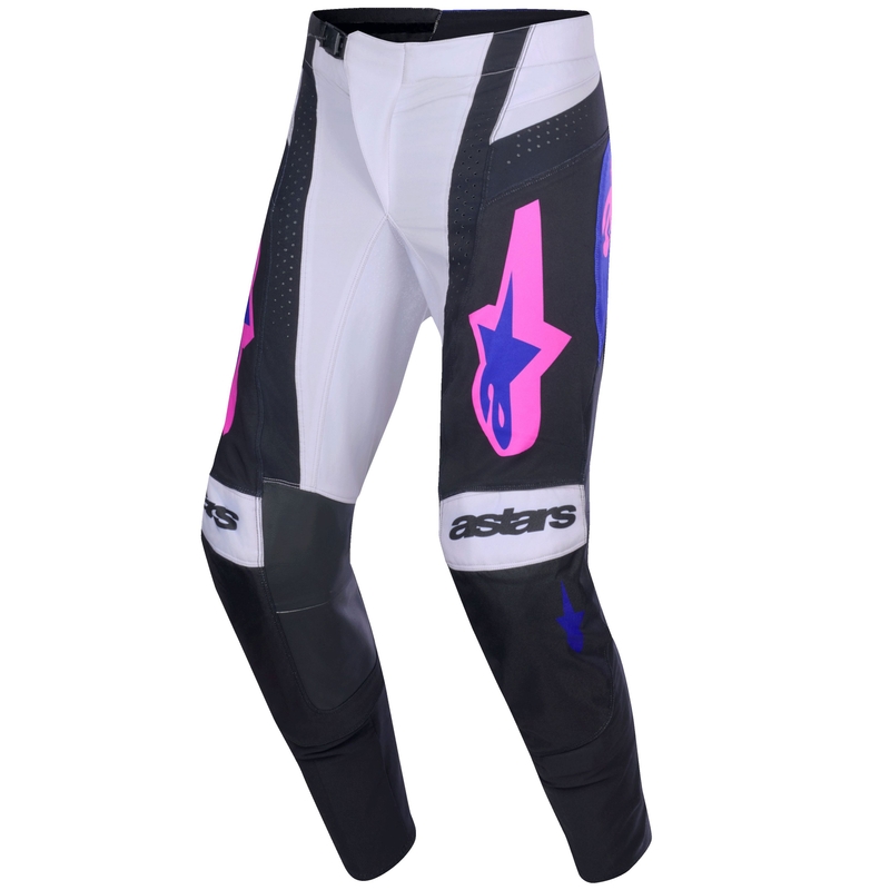 Motokrosové nohavice Alpinestars Techstar Knif čierno-svetlo šedo-fialové