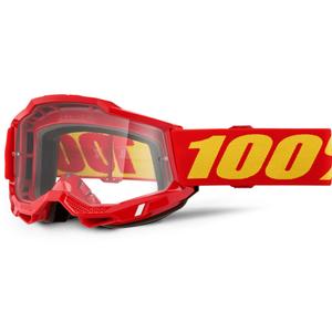 Motokrosové okuliare 100% Accuri 2 červené s čírym plexi