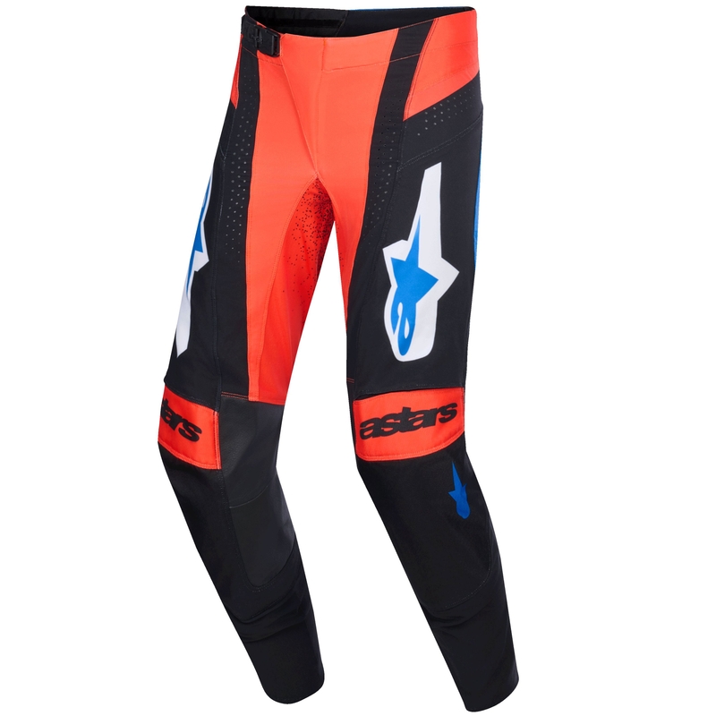Motokrosové nohavice Alpinestars Techstar Kníf oranžovo-čierno-modré