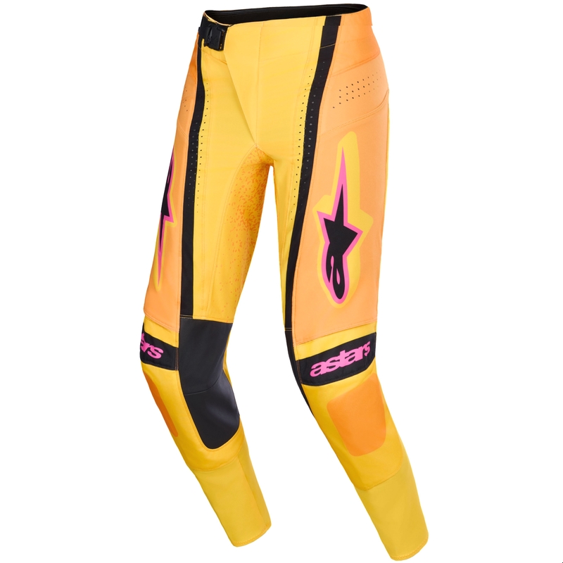 Motokrosové nohavice Alpinestars Techstar Nomur oranžovo-žlto-ružové