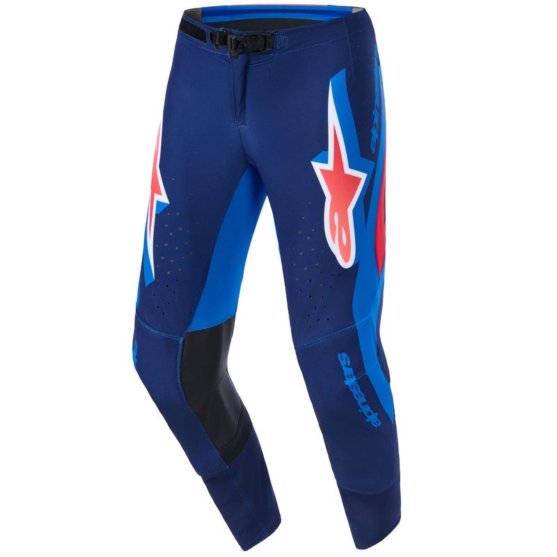 Motokrosové nohavice Alpinestars Supertech Vista tmavo modro-korálovo-cobaltové
