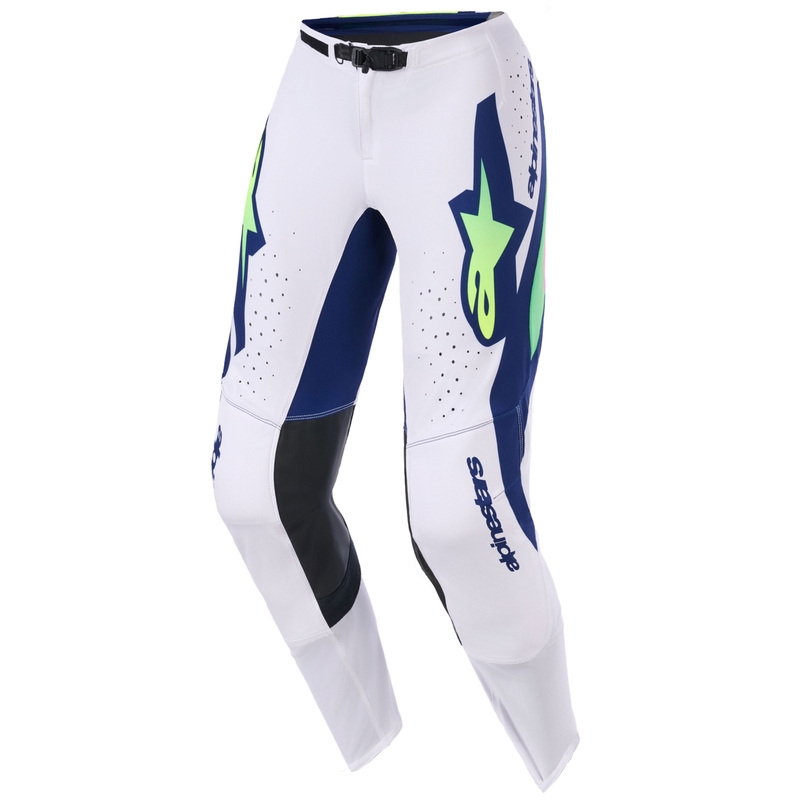Motokrosové nohavice Alpinestars Supertech Vista svetlo šedo-fluo žlto-zeleno-modro-ružové