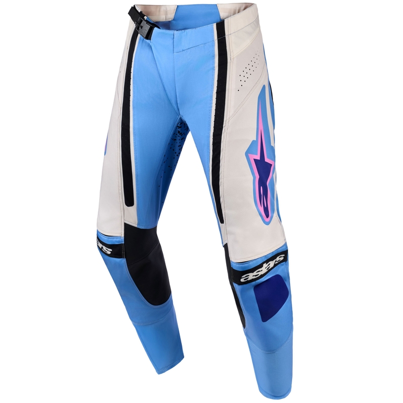 Dámske motokrosové nohavice Alpinestars Stella Techstar Nomur svetlo modro-bielo offwite-čierno-ružové