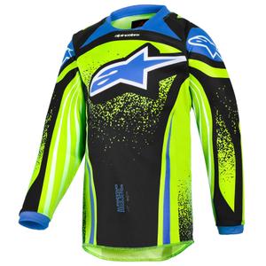 Detský motokrosový dres Alpinestars Racer Nomur tmavo modro-fluo žlto-čierny