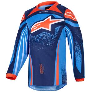 Detský motokrosový dres Alpinestars Racer Nomur tmavo modro-oranžovo-čierny