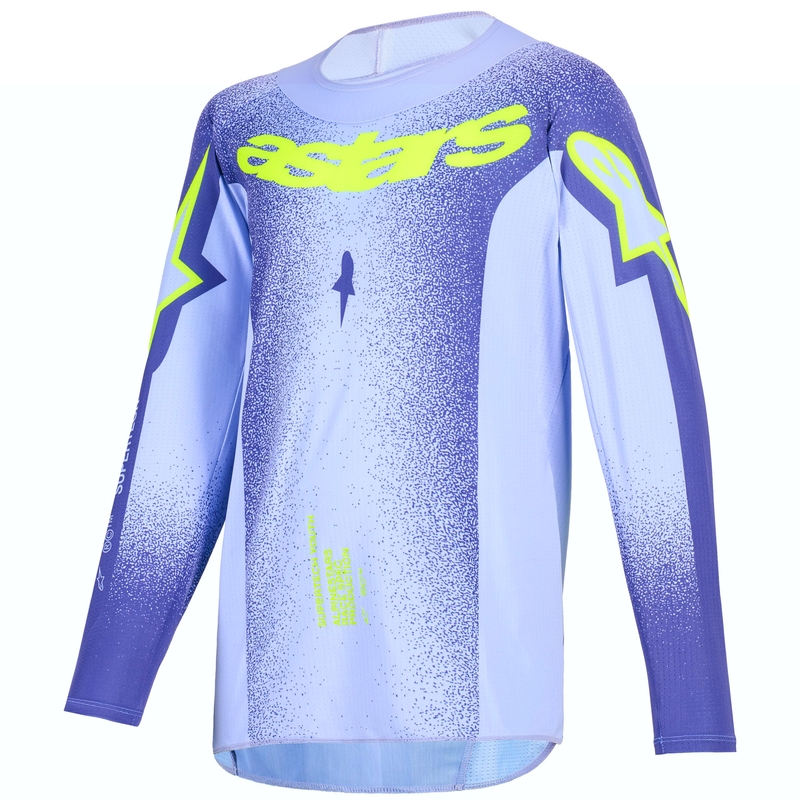Detský motokrosový dres Alpinestars Supertech Scenz fialovo-fluo žltý