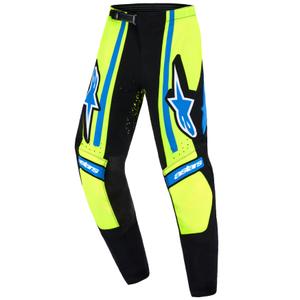 Detské motokrosové nohavice Alpinestars Techstar Nomur tmavo modro-fluo žlto-modré
