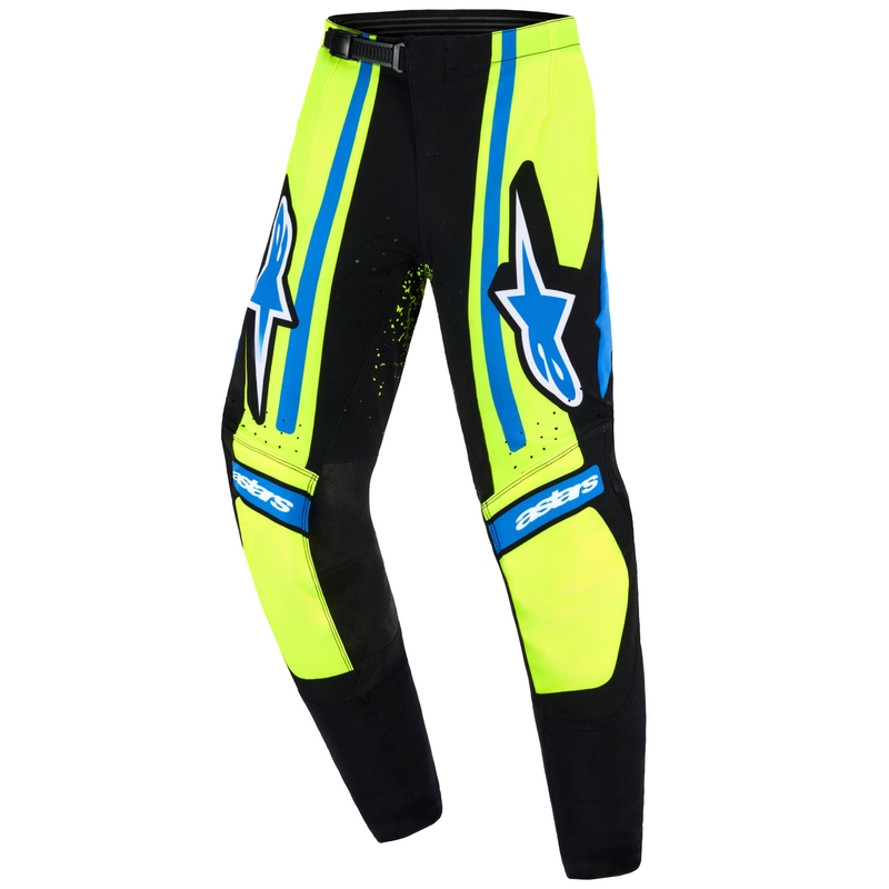 Detské motokrosové nohavice Alpinestars Techstar Nomur tmavo modro-fluo žlto-modré