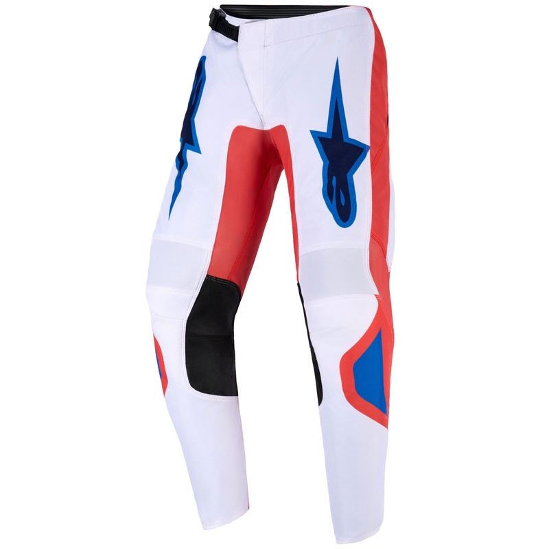 Detské motokrosové nohavice Alpinestars Fluid Grid oranžovo-modro-biele