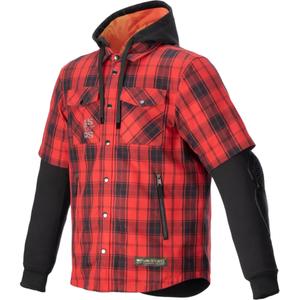 Košeľa na motorku Alpinestars MO.ST.EQ Tartan červeno-čierna