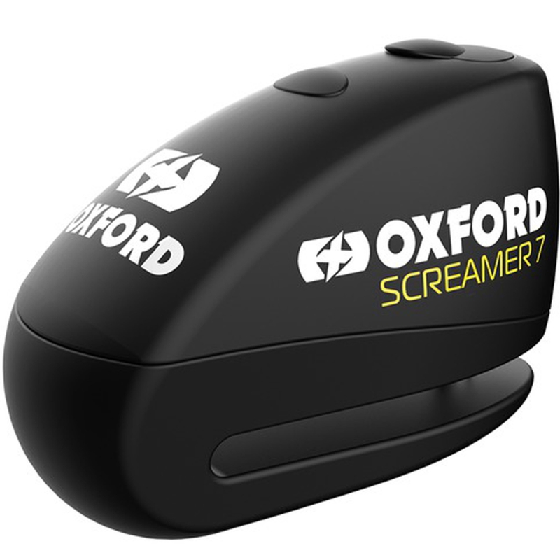 Zámok kotúčovej brzdy Oxford Screamer 7 s integrovaným alarmom čierno-čierny