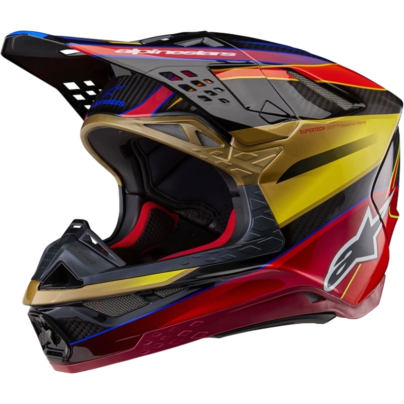 Motokrosová prilba na motorku Alpinestars Supertech S-M10 Era zlato-červená